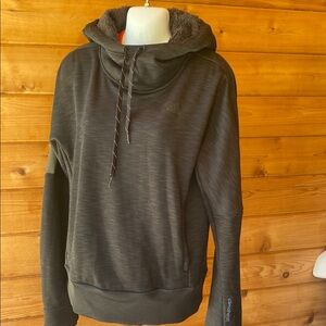 Adidas Black Relaxed Fit Sweater with Drawstring Hood